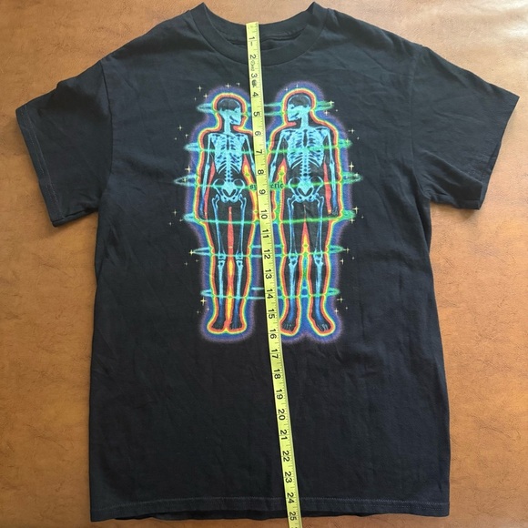 Synthetic No Love Like Ours Skeleton Tee Size S Black Trippy Graphic Shirt - Picture 3 of 6